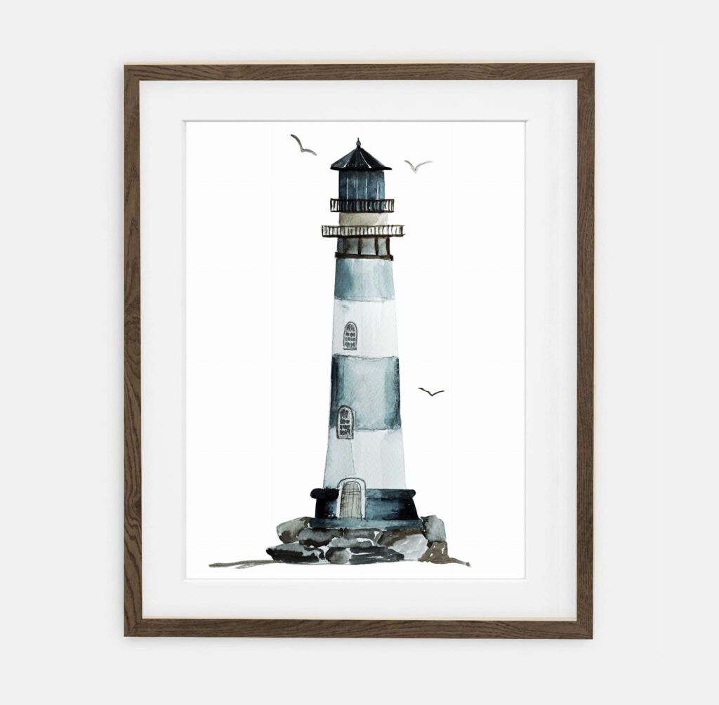 Ahoj przygodo! Jak urządzić pokój marynarski dla chłopca? 22 Lighthouse Poster | Poster for boy Collection By the Sea | room interior decoration for boy.