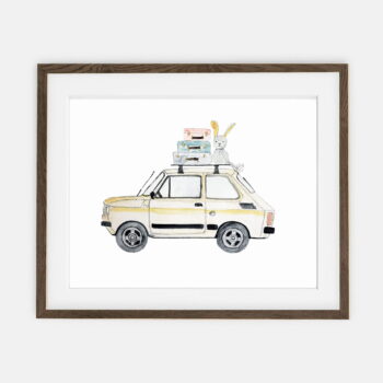 Poster Car Fiat 125 P | Poster for boy Travel Collection | room interior decoration for boy.