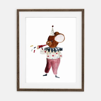 Poster Maus mit Trompete | Poster für Kinder Zirkussammlung | Inneneinrichtung eines Kinderzimmers