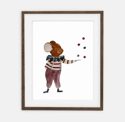 Juggling Mouse Poster | Poster for child Circus Collection | interior decoration of a child's room.