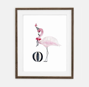 Flamingo-juliste | Juliste lapsille Sirkuskokoelma | Lastenhuoneen sisustus