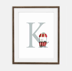Initial Trolley Candy Initial for baby Circus Collection | interior decoration of baby's room