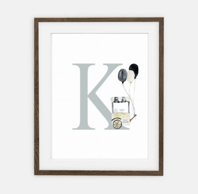 Initial Candy Trolley with balloons Initial for baby Circus Collection | interior decoration of baby's room