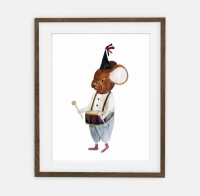 Mouse with drum poster