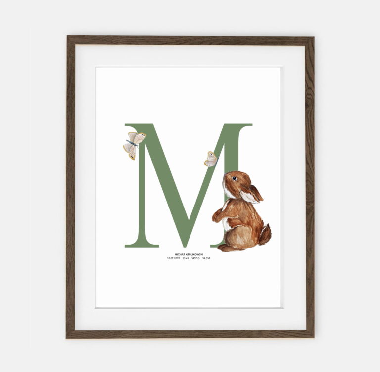 Initial Baby Bunny Antoine Green Initial Baby Boy Metric Forest Collection | room interior decoration for a boy.