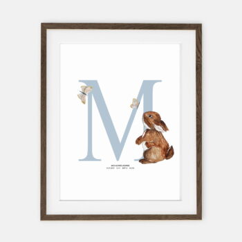 Initial Baby Bunny Antoine Blue Initial Baby Boy Metric Forest Collection | room interior decoration for a boy.