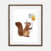 Juliste Orava hattu päässä | Juliste lapselle Metsän syntymäpäiväkokoelma | Lapsen huoneen sisustus