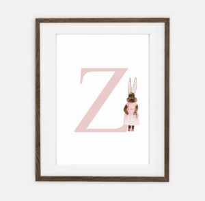 Sofia Bunny Initial for jenter Retro Bunny Collection | Interiørdekorasjon til jenterom