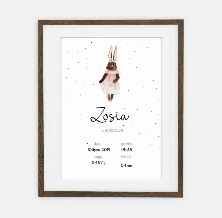 Aniela Bunny Baby girl label Retro Bunny Collection | Interiérové dekorace do dívčího pokoje