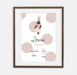 Етикетка для дівчинки Aniela Dot Bunny Retro Bunny Collection | Оздоблення інтер'єру для кімнати дівчинки