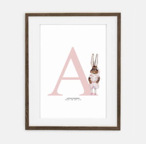 Chloe Initials Fødselsdagspige Initials Retro Bunny Collection | Indretning af pigeværelse