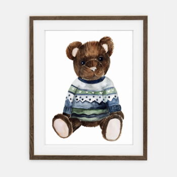 Plakát s medvídkem Hubertem | Plakát pro kluka Kolekce medvídků | Dekorace do klučičího pokoje