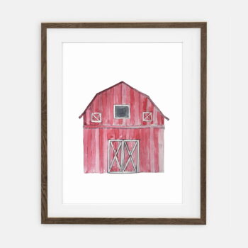 Red Barn Poster | Poster for boy Collection In the countryside | room interior decoration for boy.