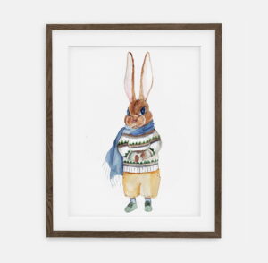 Αφίσα Rupert Bunny | Αφίσα για αγόρι Συλλογή ρετρό λαγουδάκι | Εσωτερική διακόσμηση για το δωμάτιο ενός αγοριού