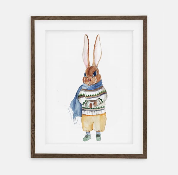 Постер Rupert Bunny | Постер для хлопчика Retro Bunny Collection | Прикраса інтер'єру для кімнати хлопчика