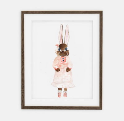 Plakat Króliczka Stefania | Plakat dla dziewczynki Kolekcja Retro Króliczki | dekoracja wnętrza pokoju dla dziewczynki