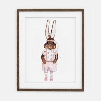 Plagát Chloe Bunny | Plagát pre dievčatá Retro Bunny Collection | Interiérová výzdoba dievčenskej izby