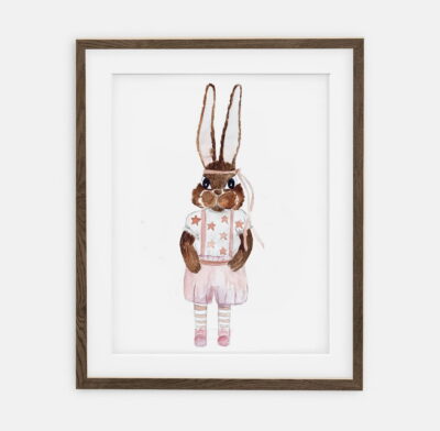 Plakat Króliczka Chloe | Plakat dla dziewczynki Kolekcja Retro Króliczki | dekoracja wnętrza pokoju dla dziewczynki