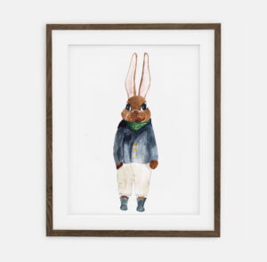 Julek Bunny Póster | Póster para un niño Colección Retro Bunny | Decoración interior para la habitación de un niño