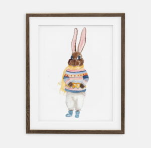 Póster Conejito Sara | Póster para un niño Colección Retro Bunny | Decoración interior para la habitación de un niño