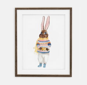 Sara Bunny Poster | Poster for boy Retro Bunny Collection | room interior decoration for boy.