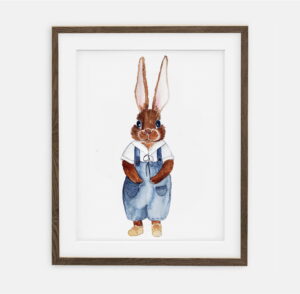 Plakat Kanin Stanislaw | Plakat til en dreng Retrokollektion Kaniner | Indretning af et værelse til en dreng