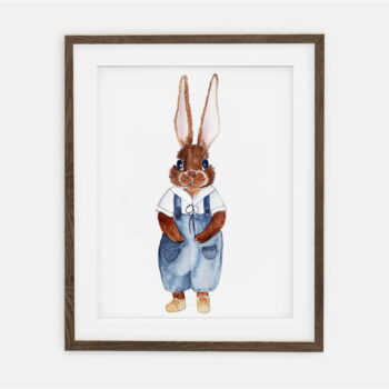 Poster Rabbit Stanislaw | Poster for boy Retro collection Rabbits | room interior decoration for boy.