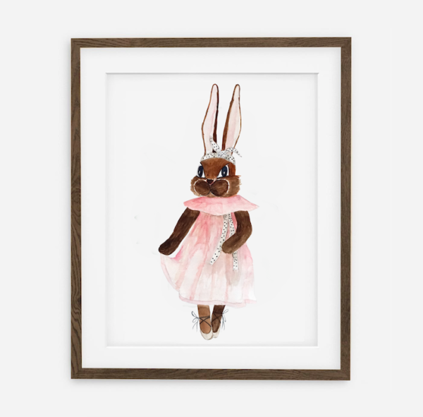 Aniela Bunny Plagát | Plagát pre dievčatá Retro Bunny Collection | Interiérová výzdoba dievčenskej izby