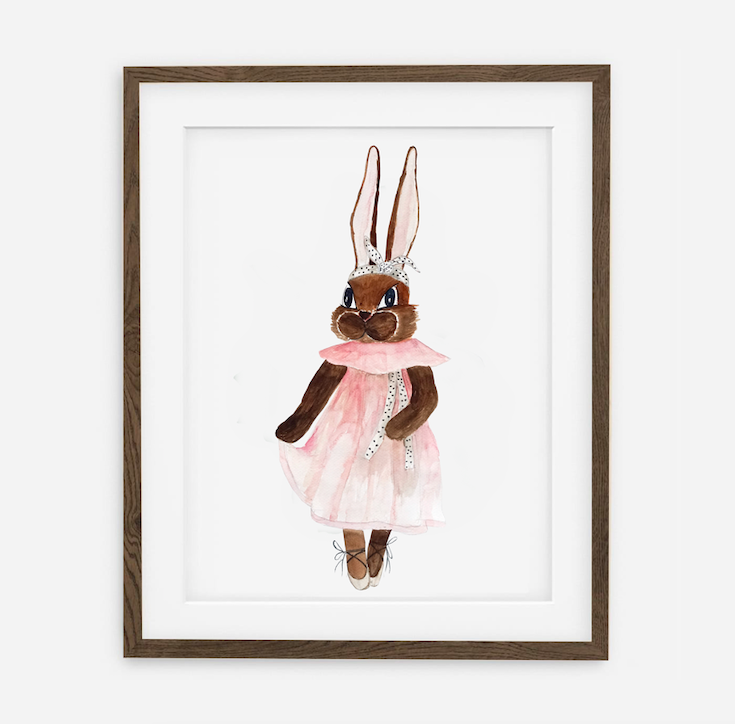Aniela Bunny Plakatas | Plakatas mergaitėms "Retro Bunny Collection" | Mergaitės kambario interjero dekoravimas