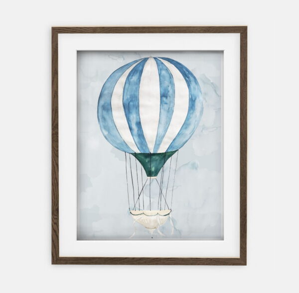 Plakat Balon Blue | Plakat dla chłopca Kolekcja Podróż | dekoracja wnętrza pokoju dla chłopca