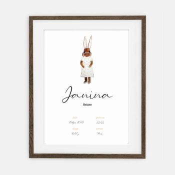 Bianca Bunny Dětský štítek Retro Bunny Collection | Interiérové dekorace do dívčího pokoje