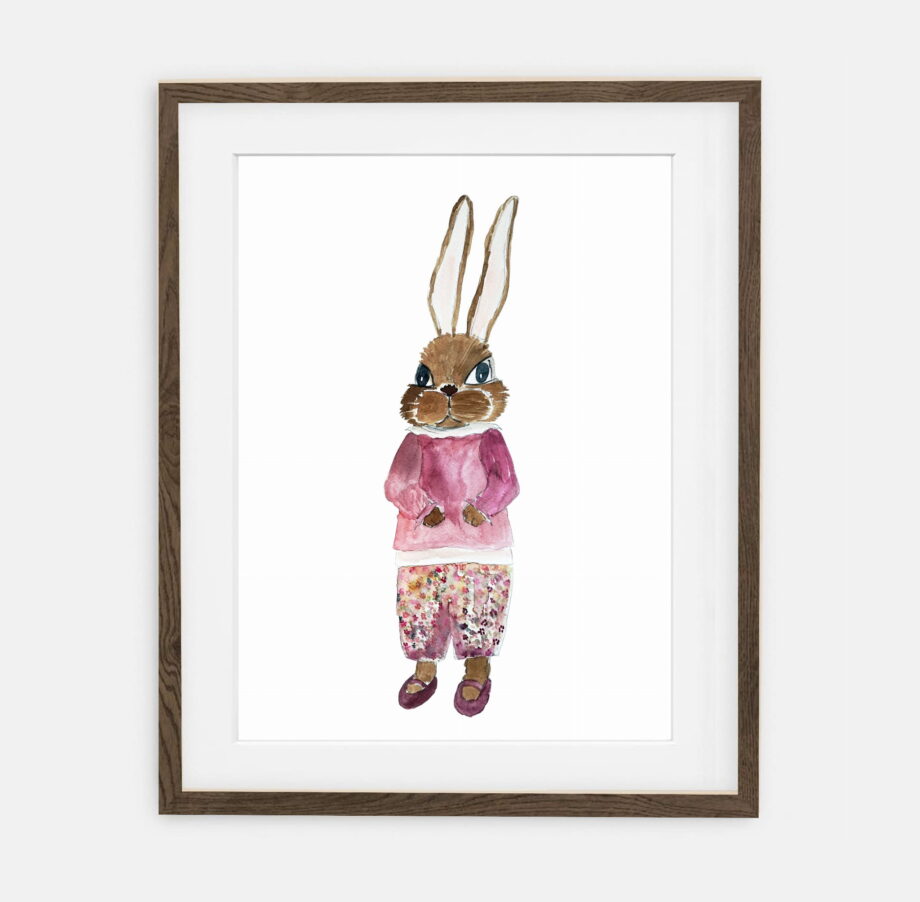 Adela Bunny Plakatas | Plakatas mergaitėms "Retro Bunny Collection" | Mergaitės kambario interjero dekoravimas