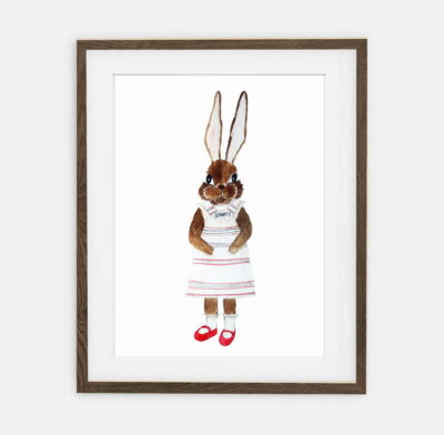 Plakat Króliczka Adrianna | Plakat dla chłopca Kolekcja Retro Króliczki | dekoracja wnętrza pokoju dla chłopca