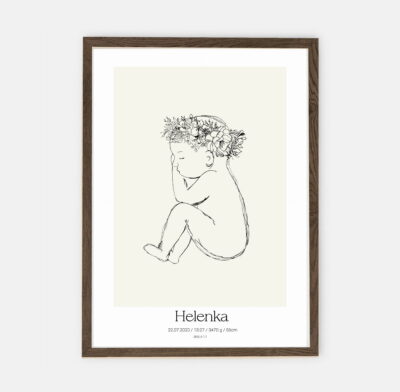 Metryczka 1:1 Helenka Metryczka dla dziewczynki Kolekcja Metryczka 1:1 | dekoracja wnętrza pokoju dla dziewczynki
