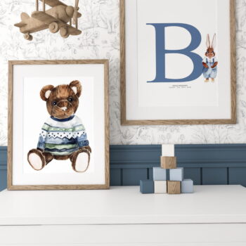 Hubert Teddy Bear Posters and Stanislaw Rabbit Letter Poster