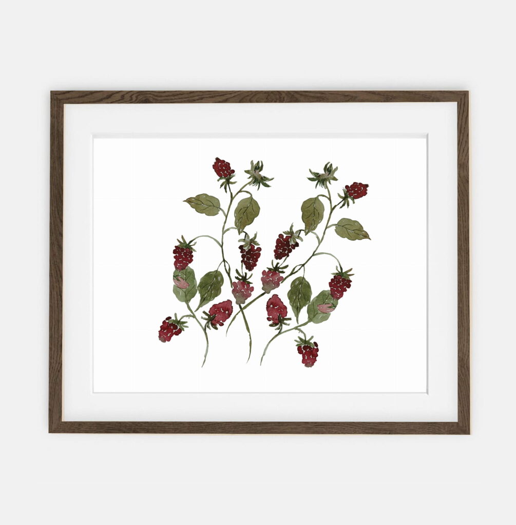 Raspberry Twig Poster for Home | Poster for Home Botany Collection | room interior decoration for home.