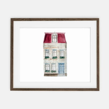 Tenement Red Roof Poster for Home | Poster for Home Collection of Tenements and Houses | Room Interior Decoration for Home.