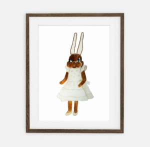 Celine Bunny Plakatas | Plakatas mergaitėms Retro Bunny kolekcija | Mergaitės kambario interjero dekoravimas