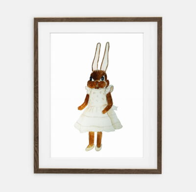 Plakat Króliczka Celine | Plakat dla dziewczynki Kolekcja Retro Króliczki | dekoracja wnętrza pokoju dla dziewczynki