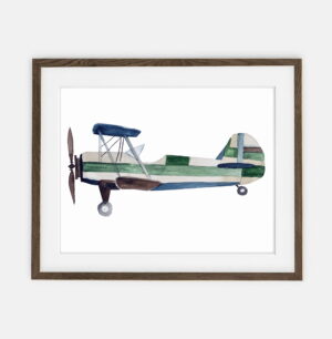 Poster Flygplan Grön | Poster för en pojke Samling Resor | rumsinredning för en pojke