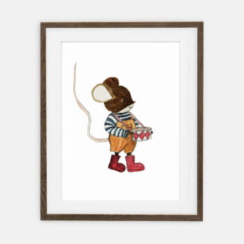 Plakát s hudební myší | Plakát pro děti Forest Birthday Collection | Dekorace interiéru dětského pokoje