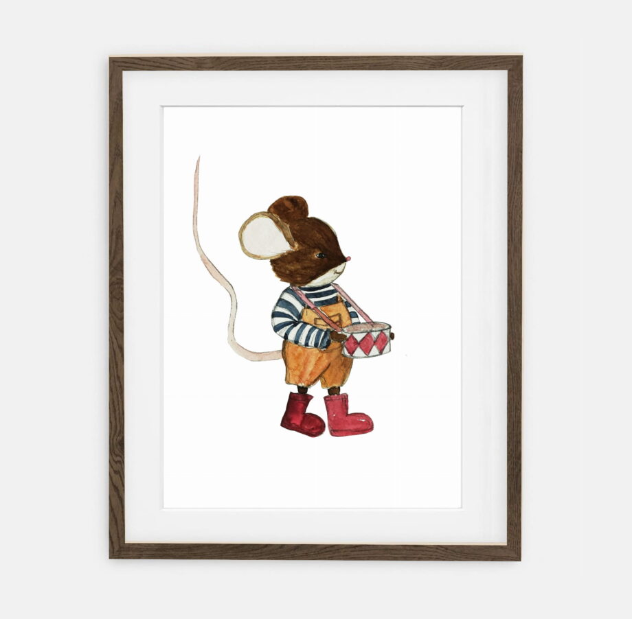 Musical Mouse Poster | Poster for child Forest Birthday Collection | Interior decoration of a child's room.