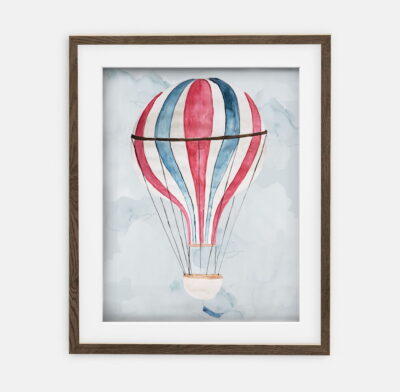 Plakat Balon Red | Plakat dla chłopca Kolekcja Podróż | dekoracja wnętrza pokoju dla chłopca