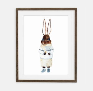 Gustav Bunny Plakatas | Plakatas berniukui Retro Bunny kolekcija | Berniuko kambario interjero dekoravimas