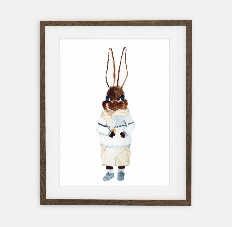 Gustav Bunny Poster | Poster for boy Retro Bunny Collection | room interior decoration for boy.