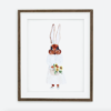 Plakatas Zuikis su krepšeliu | Plakatas mergaitei Pavasario svajonių kolekcija | Mergaitės kambario interjero dekoravimas