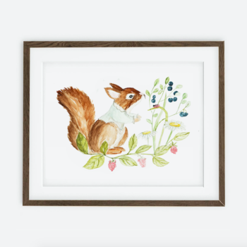 Squirrel Kalina Poster | Poster for girls Spring Dream Collection | room interior decoration for girls.