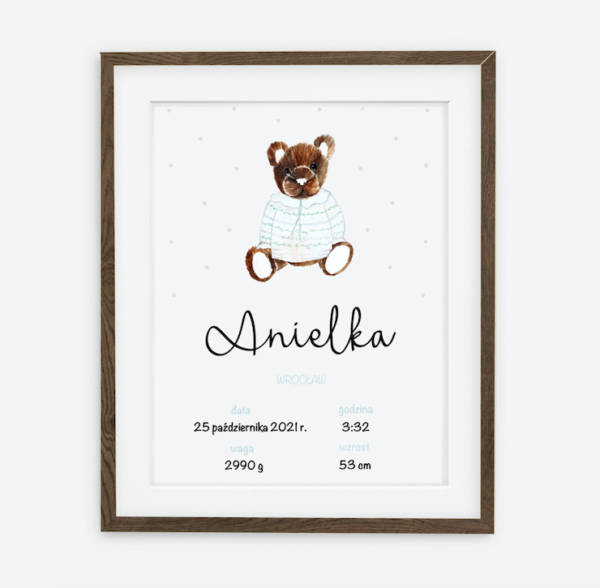 Metryczka Misia Alina small 1