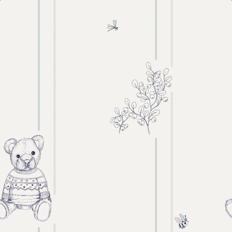 Wallpaper for boy - Hubert linear bear