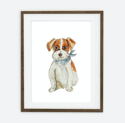 plakat piesek Jack Russel dla dziecka
